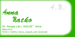 anna matko business card